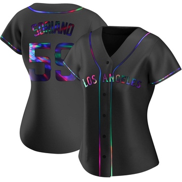 Jose Soriano Women's Replica Los Angeles Angels Black Holographic Alternate Jersey