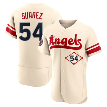 Jose Suarez Men's Authentic Los Angeles Angels Cream 2022 City Connect Jersey