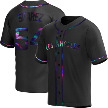 Jose Suarez Men's Replica Los Angeles Angels Black Holographic Alternate Jersey