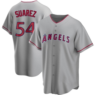 Jose Suarez Men's Replica Los Angeles Angels Silver Road Jersey