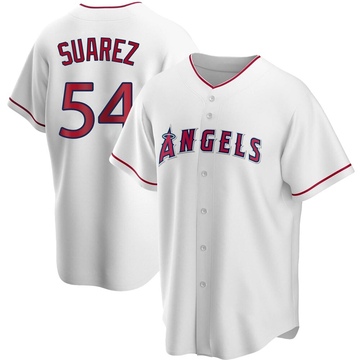 Jose Suarez Men's Replica Los Angeles Angels White Home Jersey