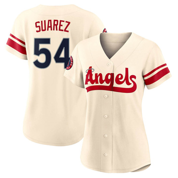 Jose Suarez Women's Authentic Los Angeles Angels Cream 2022 City Connect Jersey