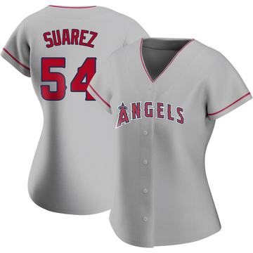 Jose Suarez Women's Authentic Los Angeles Angels Silver Road Jersey