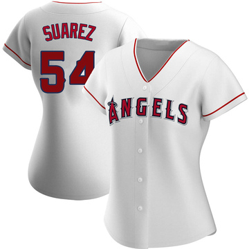 Jose Suarez Women's Authentic Los Angeles Angels White Home Jersey