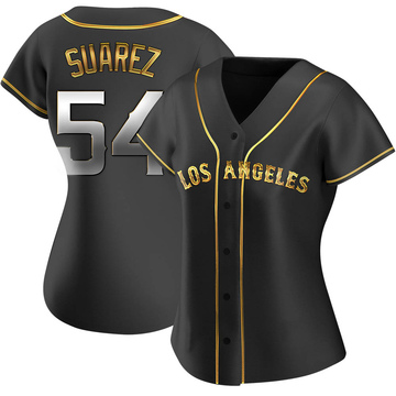 Jose Suarez Women's Replica Los Angeles Angels Black Golden Alternate Jersey