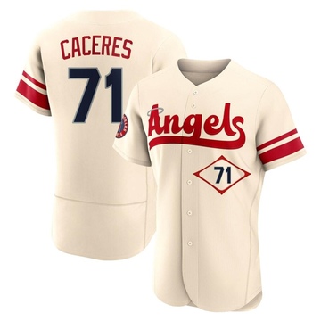 Kelvin Caceres Men's Authentic Los Angeles Angels Cream 2022 City Connect Jersey