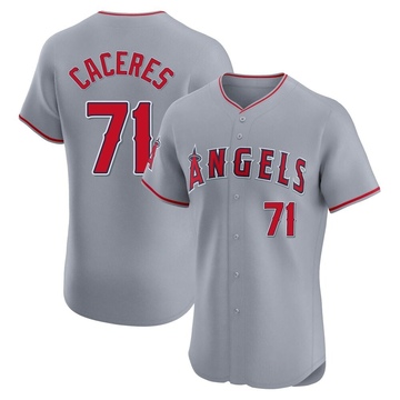 Kelvin Caceres Men's Elite Los Angeles Angels Gray Road Jersey