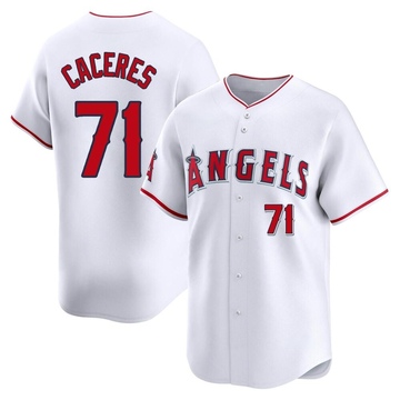 Kelvin Caceres Men's Limited Los Angeles Angels White Home Jersey