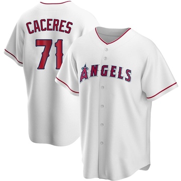 Kelvin Caceres Men's Replica Los Angeles Angels White Home Jersey