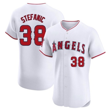 Michael Stefanic Men's Elite Los Angeles Angels White Home Jersey