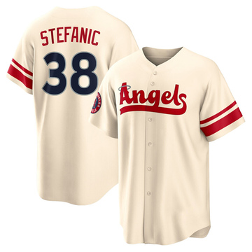 Michael Stefanic Men's Replica Los Angeles Angels Cream 2022 City Connect Jersey