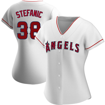 Michael Stefanic Women's Authentic Los Angeles Angels White Home Jersey