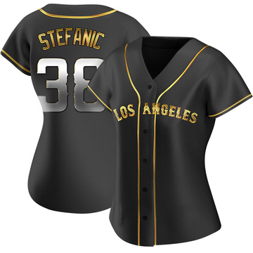 Michael Stefanic Women's Replica Los Angeles Angels Black Golden Alternate Jersey