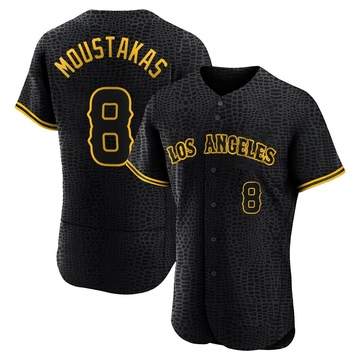 Mike Moustakas Men's Authentic Los Angeles Angels Black Snake Skin City Jersey