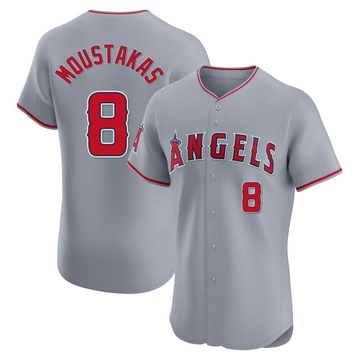 Mike Moustakas Men's Elite Los Angeles Angels Gray Road Jersey