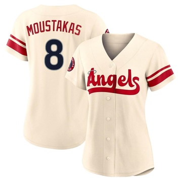 Mike Moustakas Women's Authentic Los Angeles Angels Cream 2022 City Connect Jersey