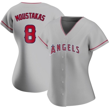 Mike Moustakas Women's Authentic Los Angeles Angels Silver Road Jersey