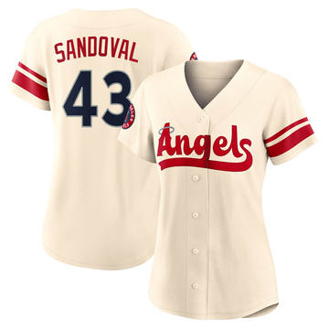 Patrick Sandoval Women's Authentic Los Angeles Angels Cream 2022 City Connect Jersey