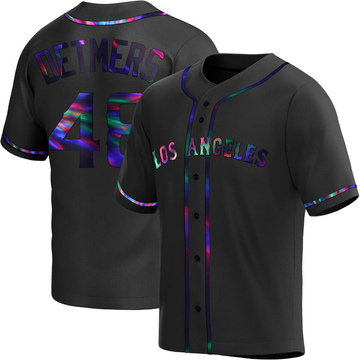 Reid Detmers Men's Replica Los Angeles Angels Black Holographic Alternate Jersey