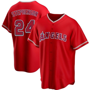 Robert Stephenson Men's Replica Los Angeles Angels Red Alternate Jersey