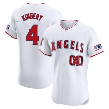 Scott Kingery Men's Elite Los Angeles Angels White Home Patch Jersey