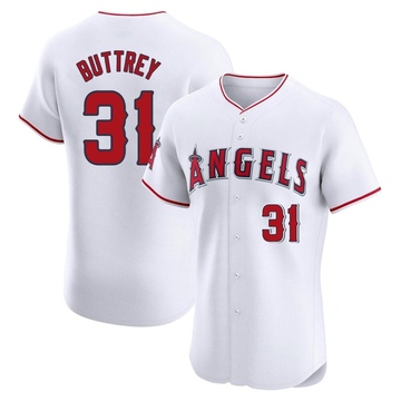 Ty Buttrey Men's Elite Los Angeles Angels White Home Jersey