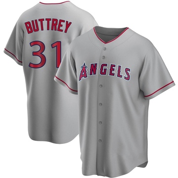 Ty Buttrey Men's Replica Los Angeles Angels Silver Road Jersey