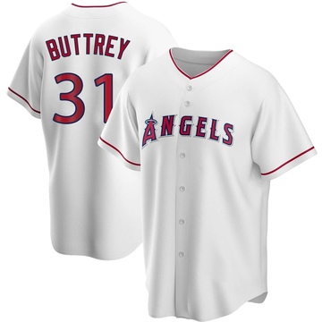 Ty Buttrey Men's Replica Los Angeles Angels White Home Jersey