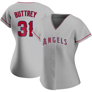 Ty Buttrey Women's Authentic Los Angeles Angels Silver Road Jersey