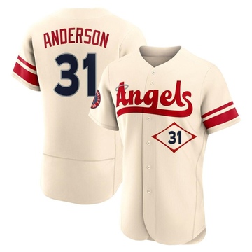 Tyler Anderson Men's Authentic Los Angeles Angels Cream 2022 City Connect Jersey