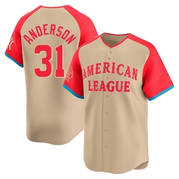 Tyler Anderson Men's Limited Los Angeles Angels Cream American League 2024 All-Star Game Jersey