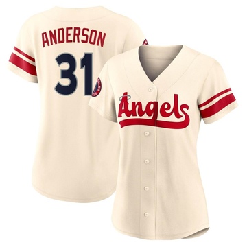 Tyler Anderson Women's Authentic Los Angeles Angels Cream 2022 City Connect Jersey