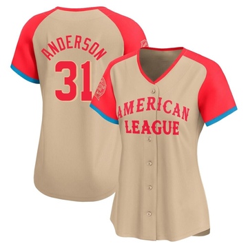 Tyler Anderson Women's Limited Los Angeles Angels Cream American League 2024 All-Star Game Jersey