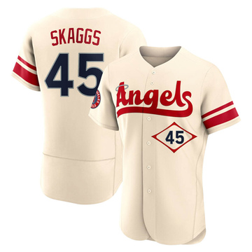 Tyler Skaggs Men's Authentic Los Angeles Angels Cream 2022 City Connect Jersey