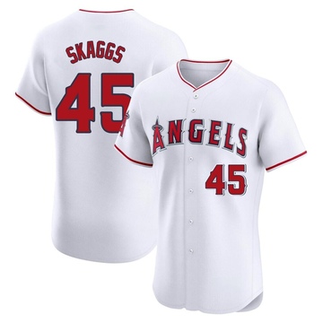 Tyler Skaggs Men's Elite Los Angeles Angels White Home Jersey