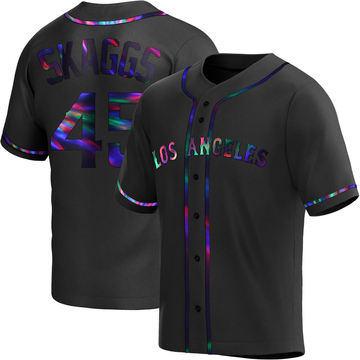 Tyler Skaggs Men's Replica Los Angeles Angels Black Holographic Alternate Jersey