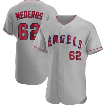 Victor Mederos Men's Authentic Los Angeles Angels Gray Road Jersey