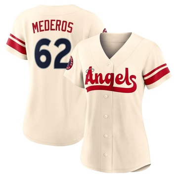 Victor Mederos Women's Authentic Los Angeles Angels Cream 2022 City Connect Jersey