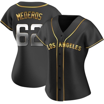 Victor Mederos Women's Replica Los Angeles Angels Black Golden Alternate Jersey