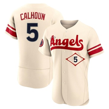 Willie Calhoun Men's Authentic Los Angeles Angels Cream 2022 City Connect Jersey