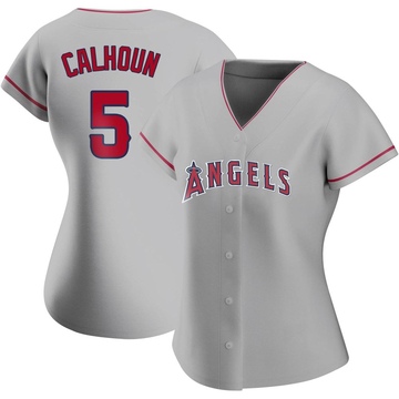 Willie Calhoun Women's Authentic Los Angeles Angels Silver Road Jersey