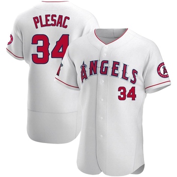 Zach Plesac Men's Authentic Los Angeles Angels White Jersey