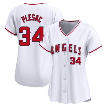 Zach Plesac Women's Limited Los Angeles Angels White Home Jersey